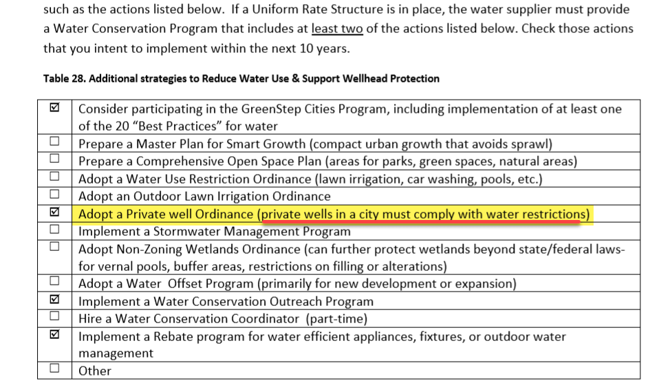 private well ordinance