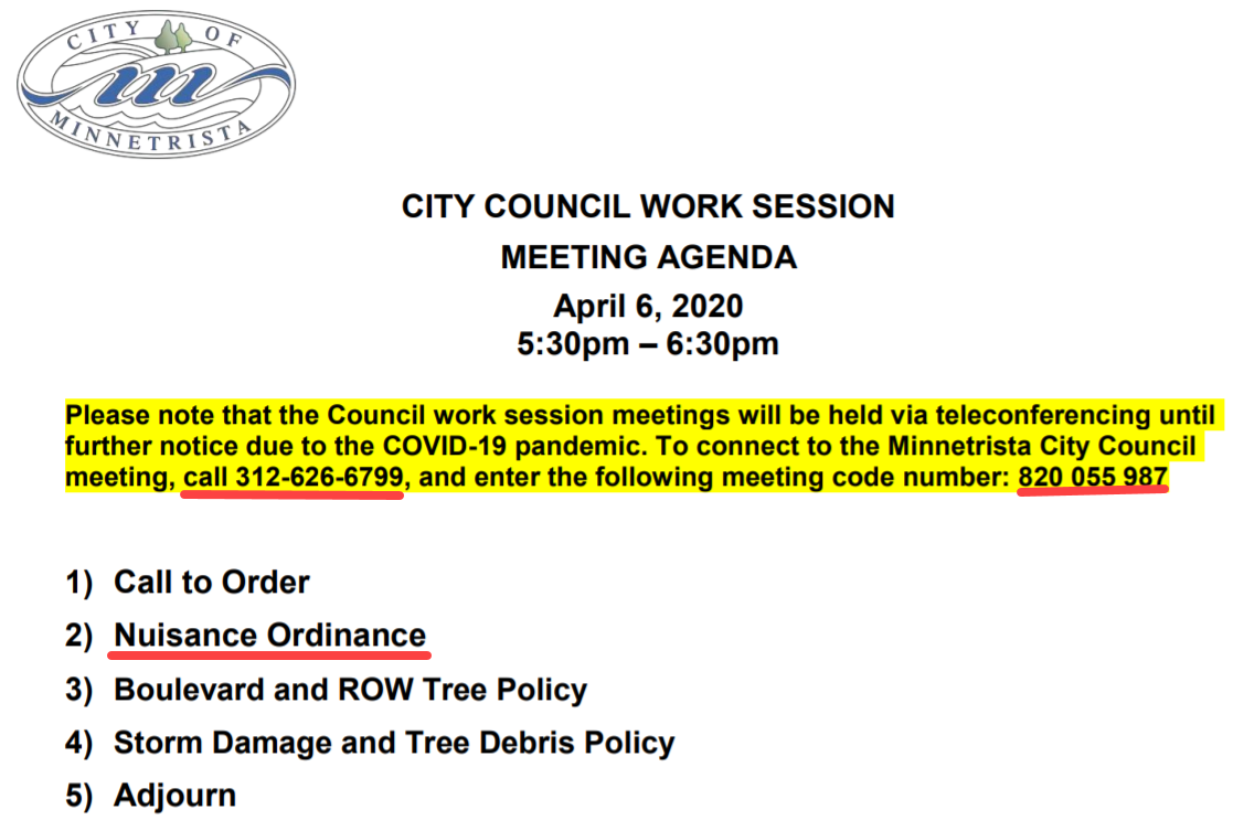 Work session Nuisance ordinanceND