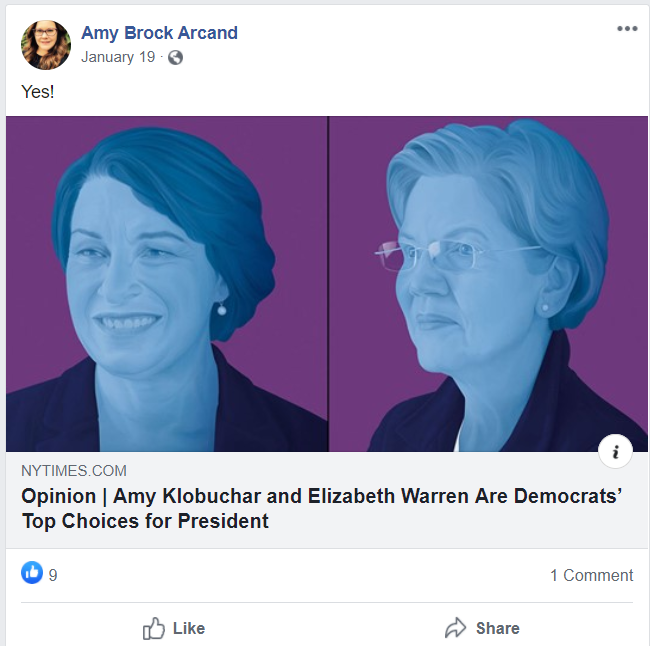 Amy Arcand Klobuchar Warren